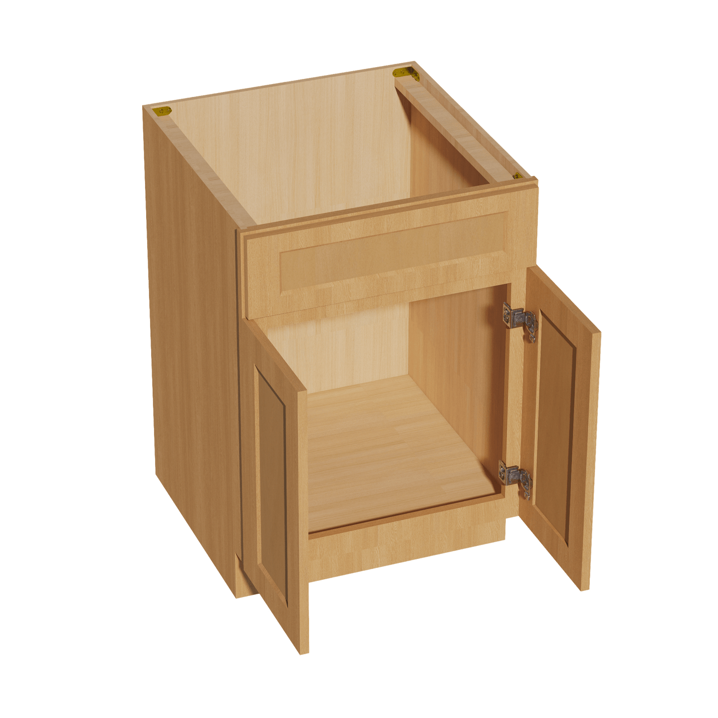 HT - SB24: Timber Wood Shaker 24" 2 Doors 1 False Drawer Sink Base Cabinet - NextCabinets