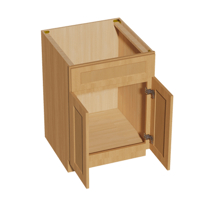 HT - SB24: Timber Wood Shaker 24" 2 Doors 1 False Drawer Sink Base Cabinet - NextCabinets