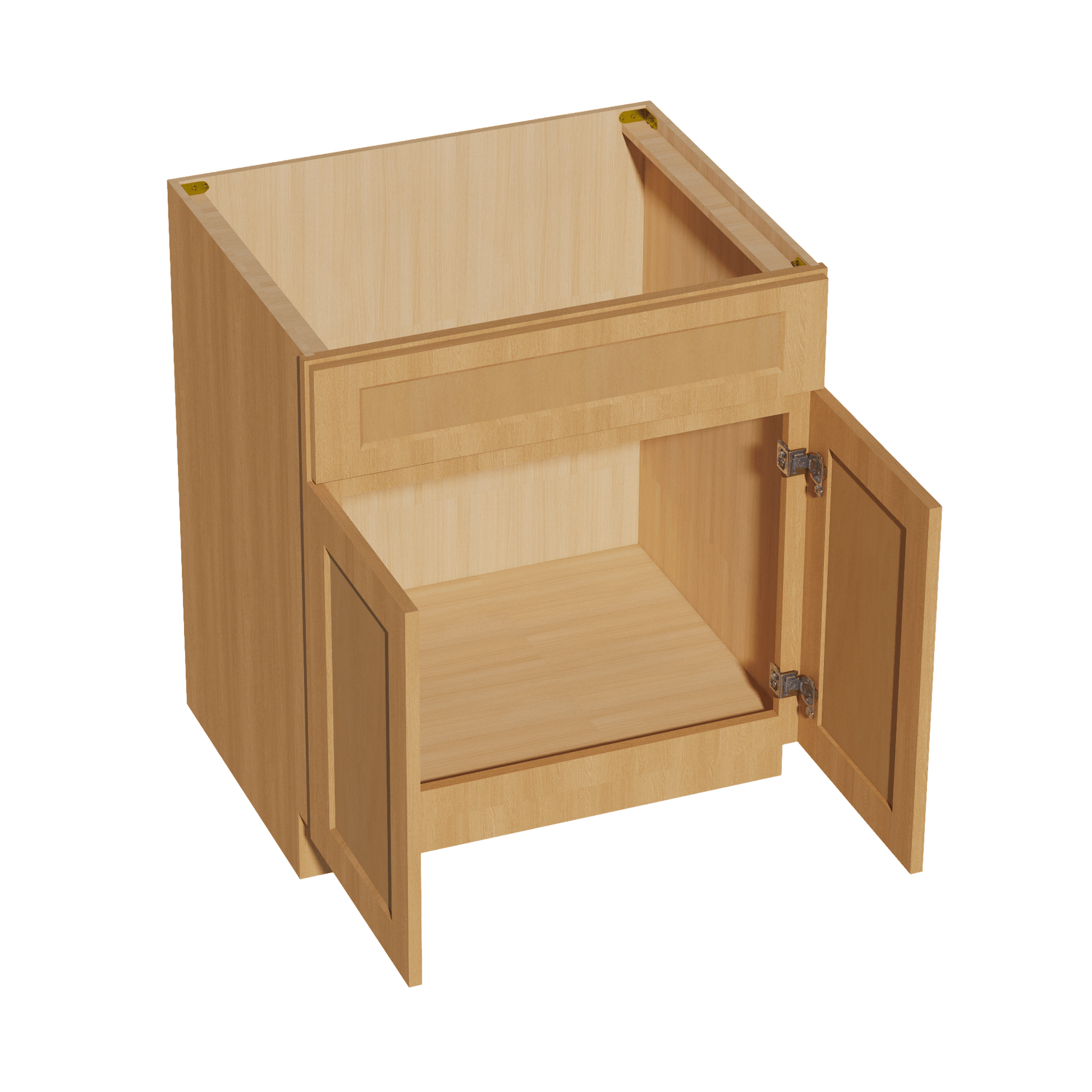 HT - SB30: Timber Wood Shaker 30" 2 Doors 1 False Drawer Sink Base Cabinet - NextCabinets