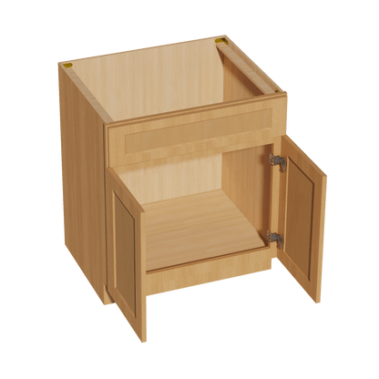 HT - SB30: Timber Wood Shaker 30" 2 Doors 1 False Drawer Sink Base Cabinet - NextCabinets