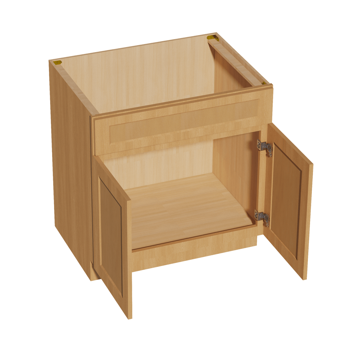 HT - SB33: Timber Wood Shaker 33" 2 Doors 1 False Drawer Sink Base Cabinet - NextCabinets