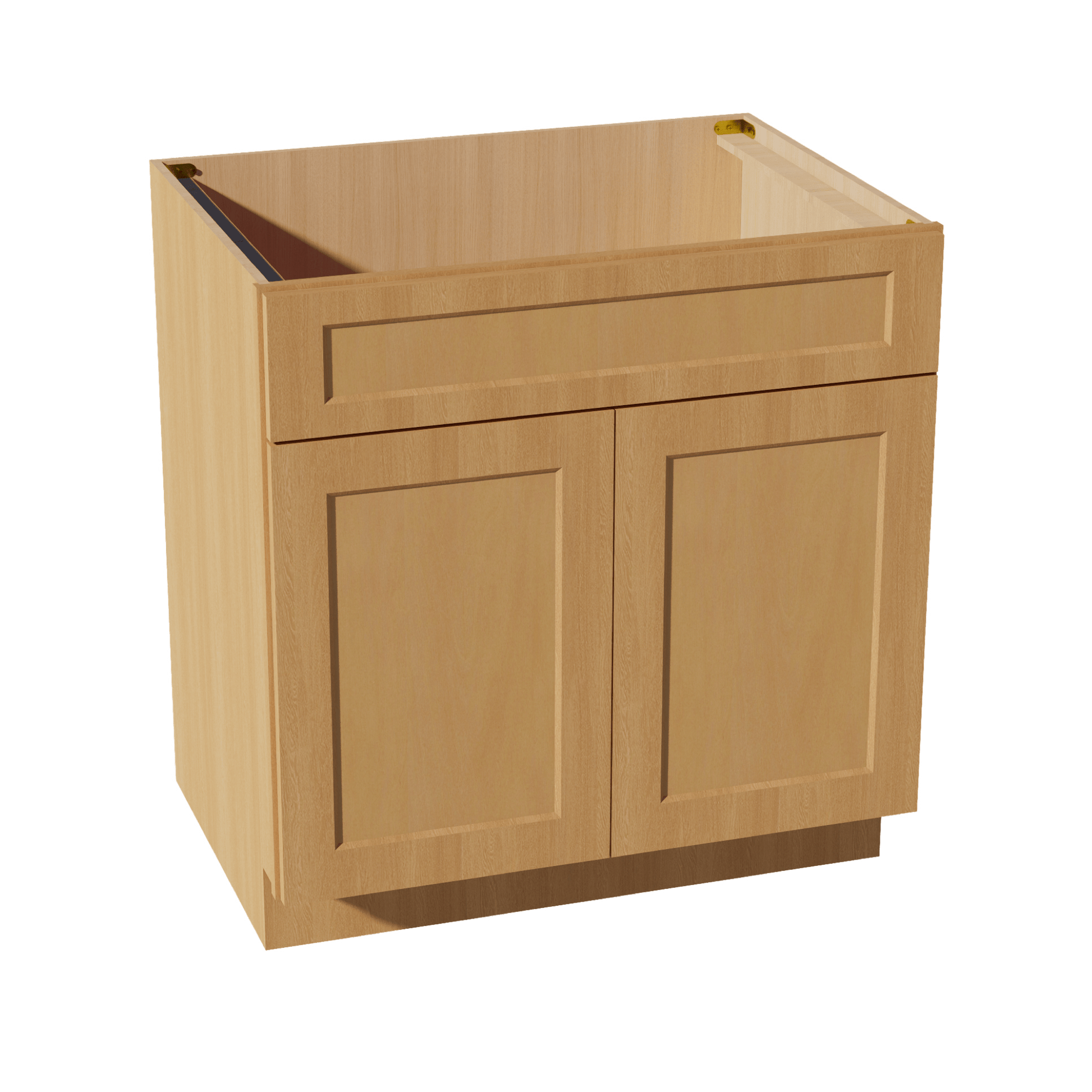 HT - SB33: Timber Wood Shaker 33" 2 Doors 1 False Drawer Sink Base Cabinet - NextCabinets
