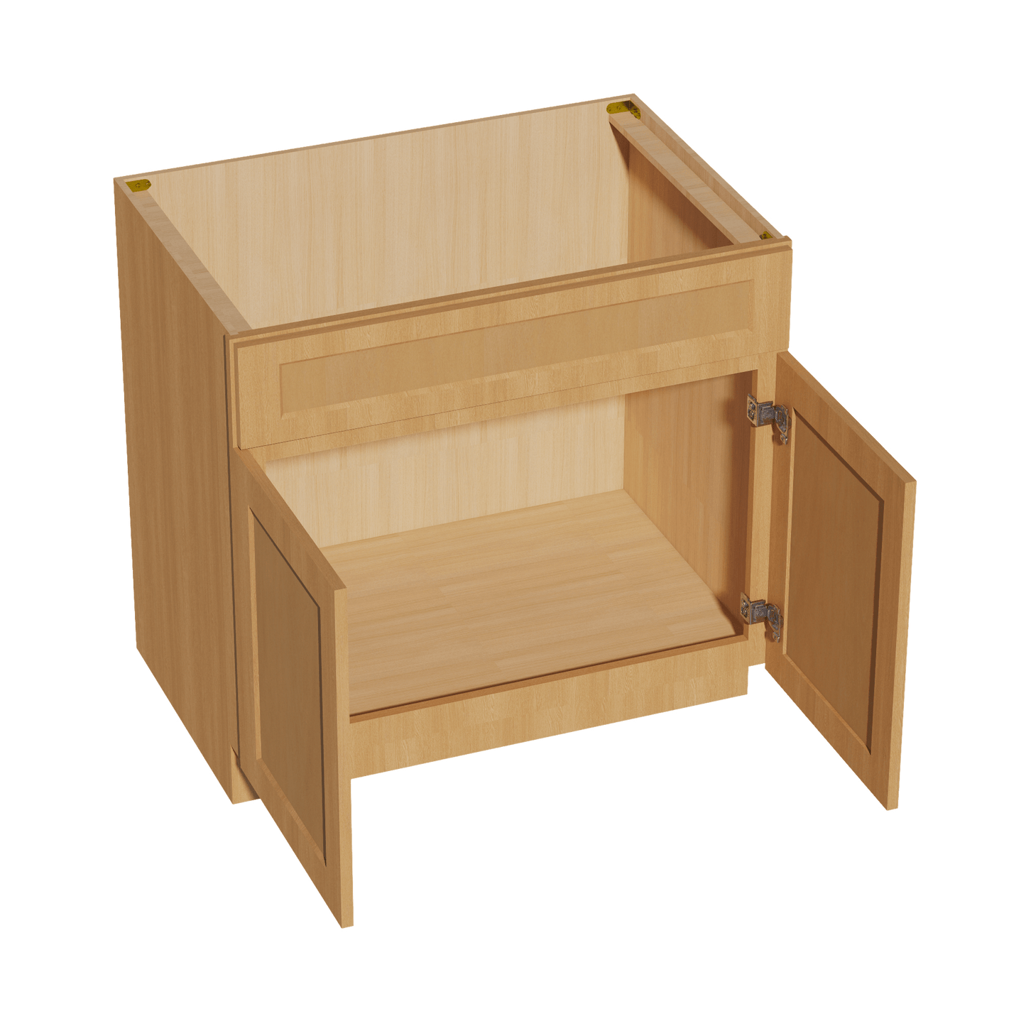 HT - SB36: Timber Wood Shaker 36" 2 Doors 1 False Drawer Sink Base Cabinet - NextCabinets