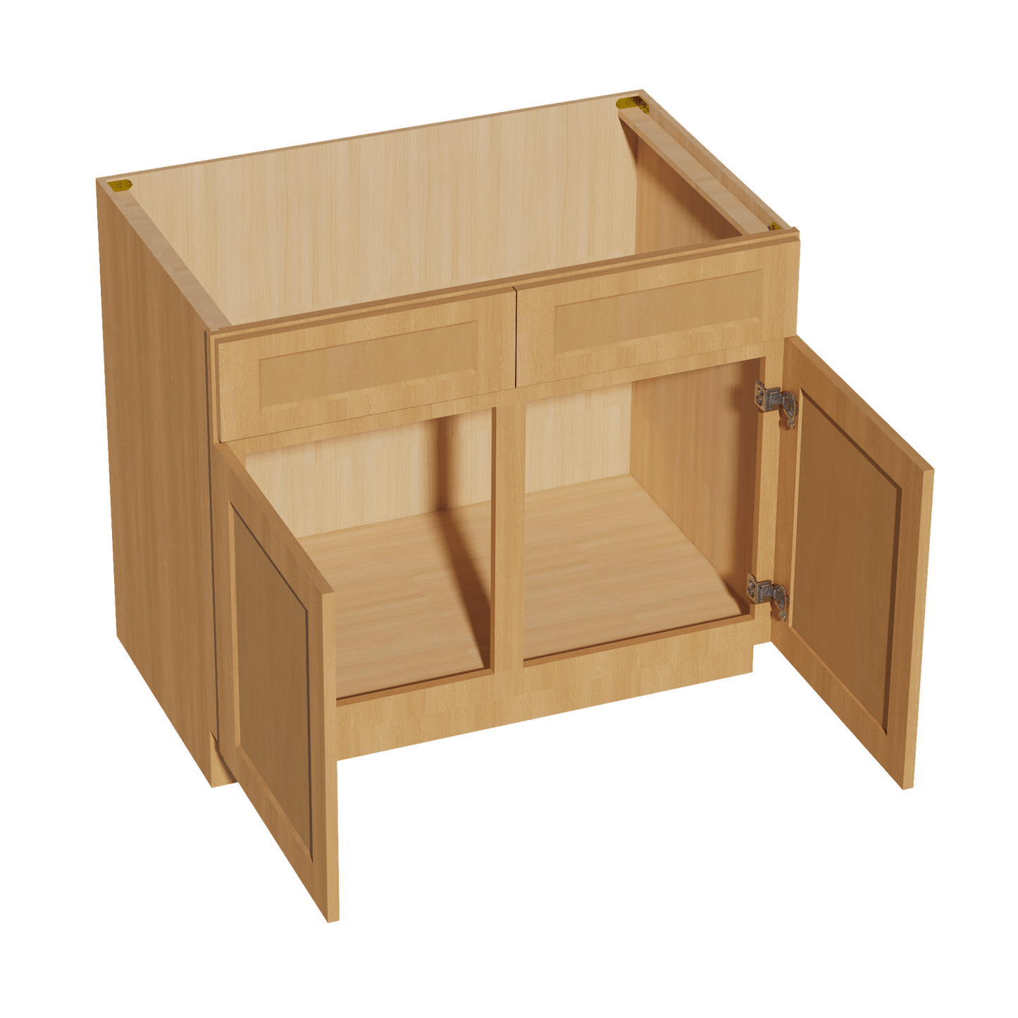 HT - SB39: Timber Wood Shaker 39" 2 Doors 2 False Drawers Sink Base Cabinet - NextCabinets
