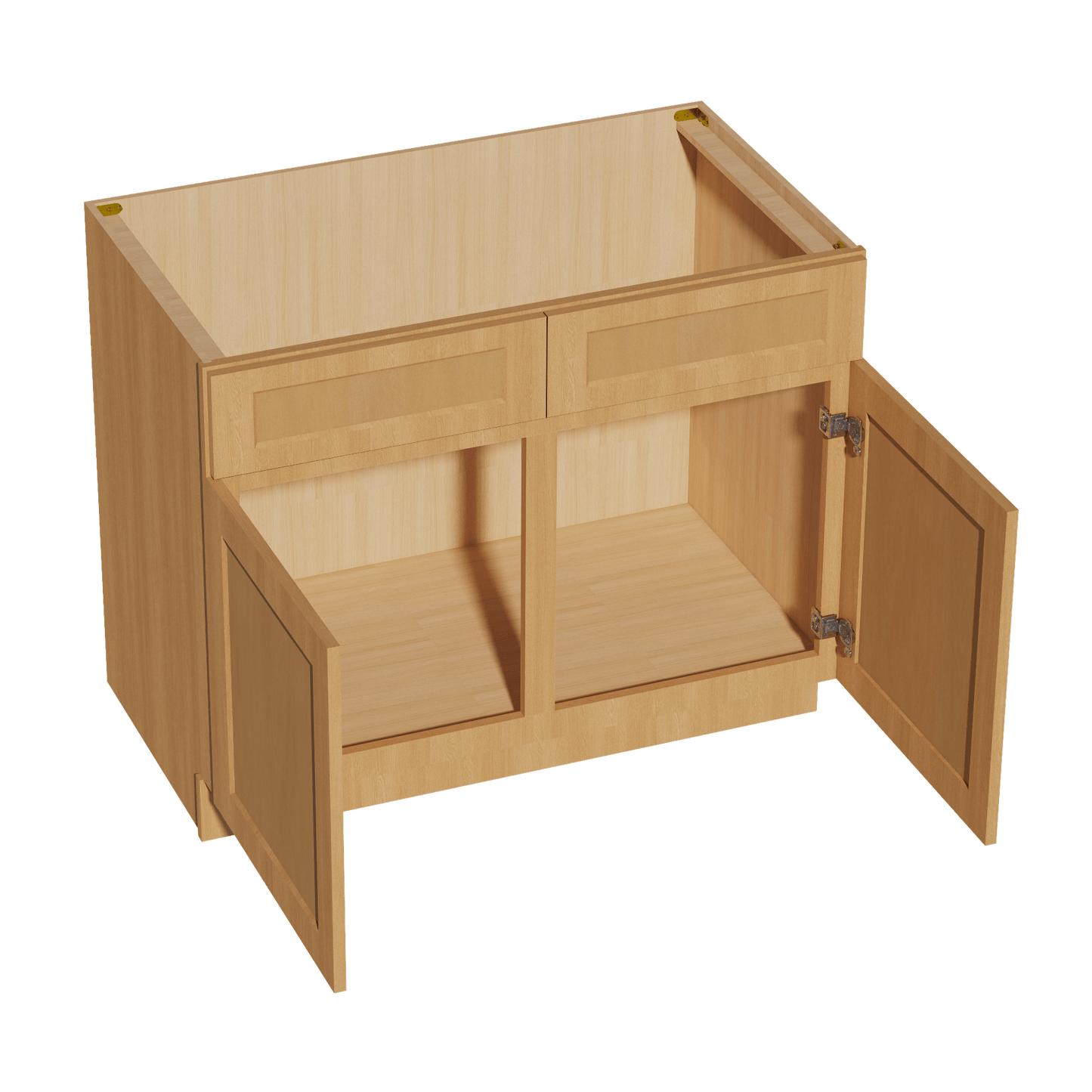 HT - SB42: Timber Wood Shaker 42" 2 Doors 2 False Drawers Sink Base Cabinet - NextCabinets