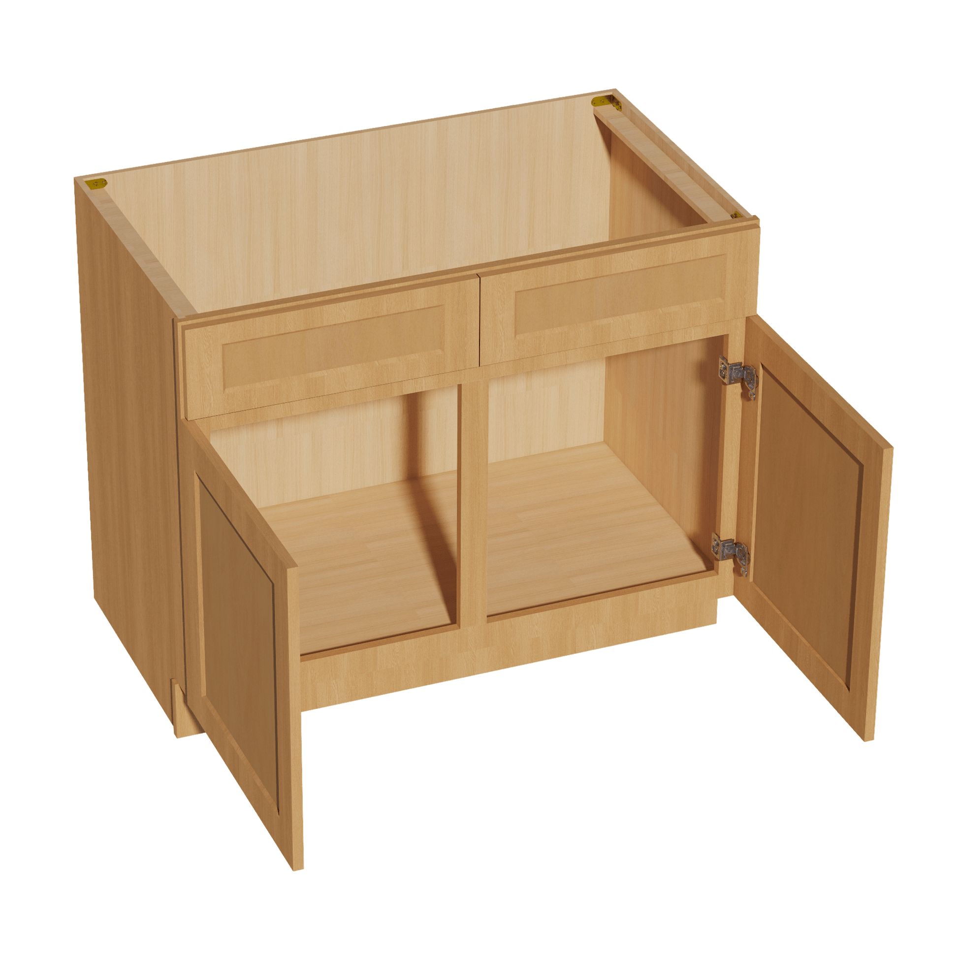 HT - SB42: Timber Wood Shaker 42" 2 Doors 2 False Drawers Sink Base Cabinet - NextCabinets