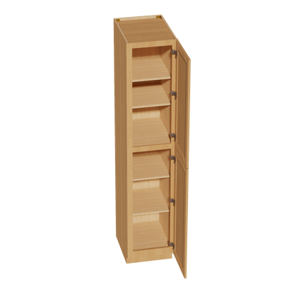 HT - TP1890: Timber Wood Shaker 18"W x 90"H x 24"D 2 Doors & 5 Shelves Tall Shelf Pantry Cabinets - NextCabinets
