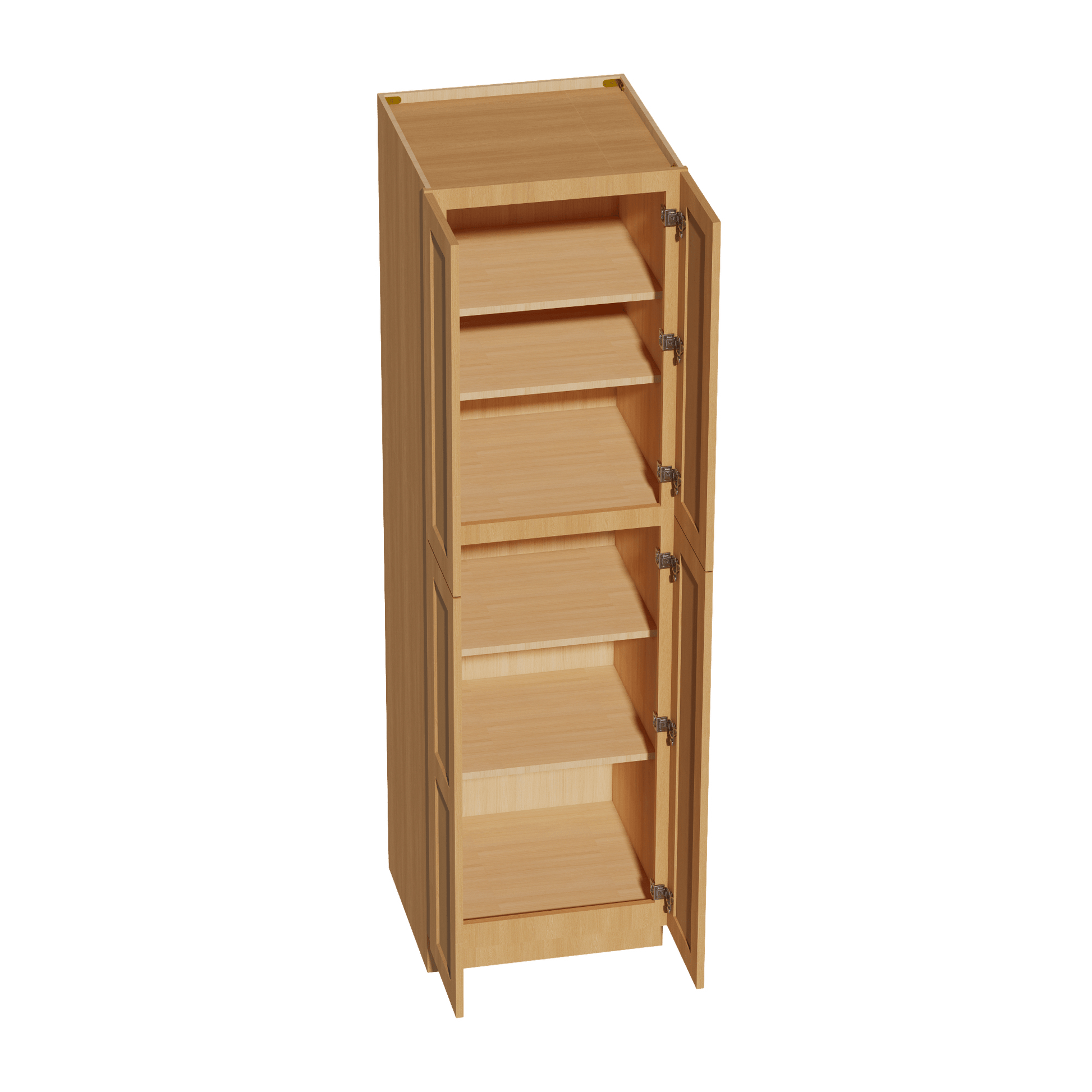 HT - TP2484: Timber Wood Shaker 24"W x 84"H x 24"D 4 Door & 5 Shelves Tall Shelf Pantry Cabinets - NextCabinets