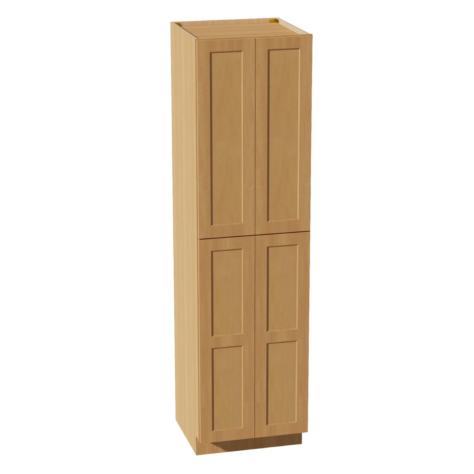 HT - TP2490: Timber Wood Shaker 24"W x 90"H x 24"D 4 Door & 5 Shelves Tall Shelf Pantry Cabinets - NextCabinets
