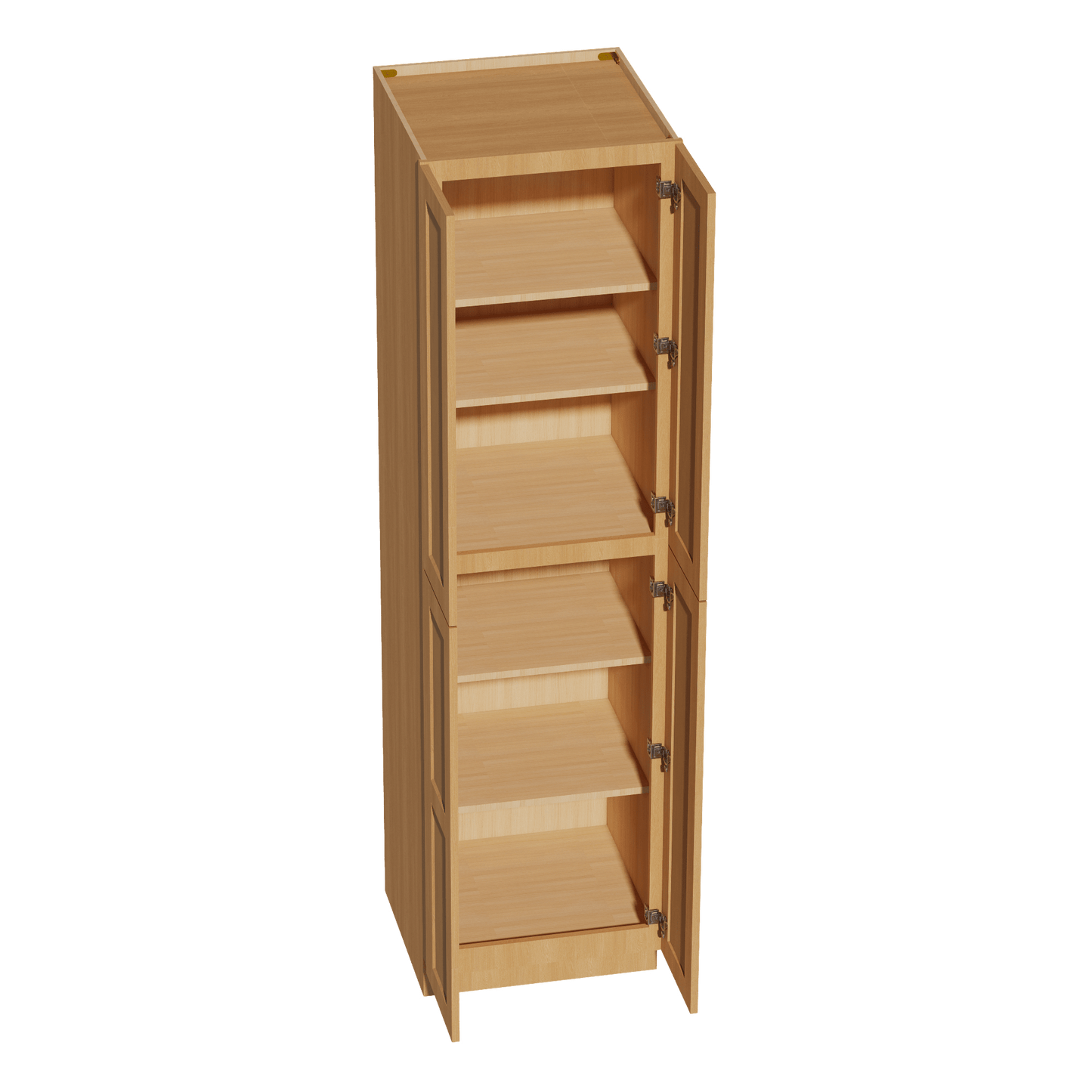 HT - TP2490: Timber Wood Shaker 24"W x 90"H x 24"D 4 Door & 5 Shelves Tall Shelf Pantry Cabinets - NextCabinets