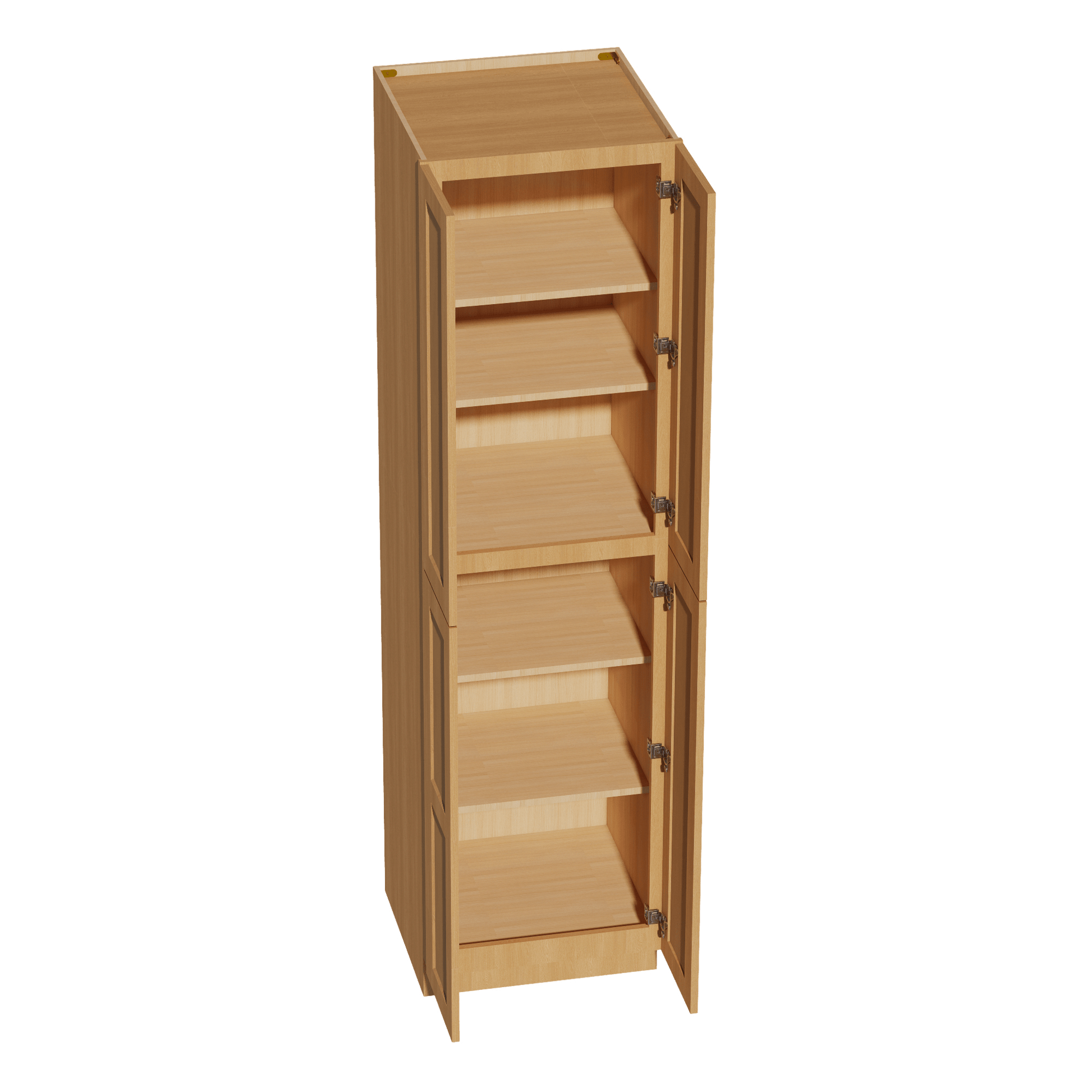 HT - TP2490: Timber Wood Shaker 24"W x 90"H x 24"D 4 Door & 5 Shelves Tall Shelf Pantry Cabinets - NextCabinets