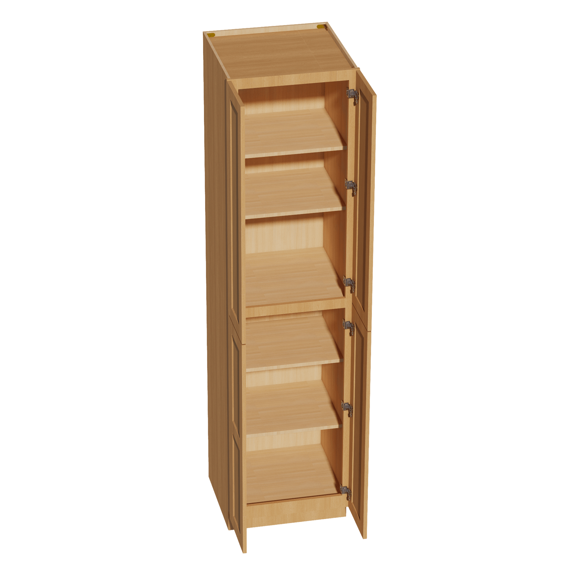 HT - TP2496: Timber Wood Shaker 24"W x 96"H x 24"D 4 Door & 6 Shelves Tall Shelf Pantry Cabinets - NextCabinets