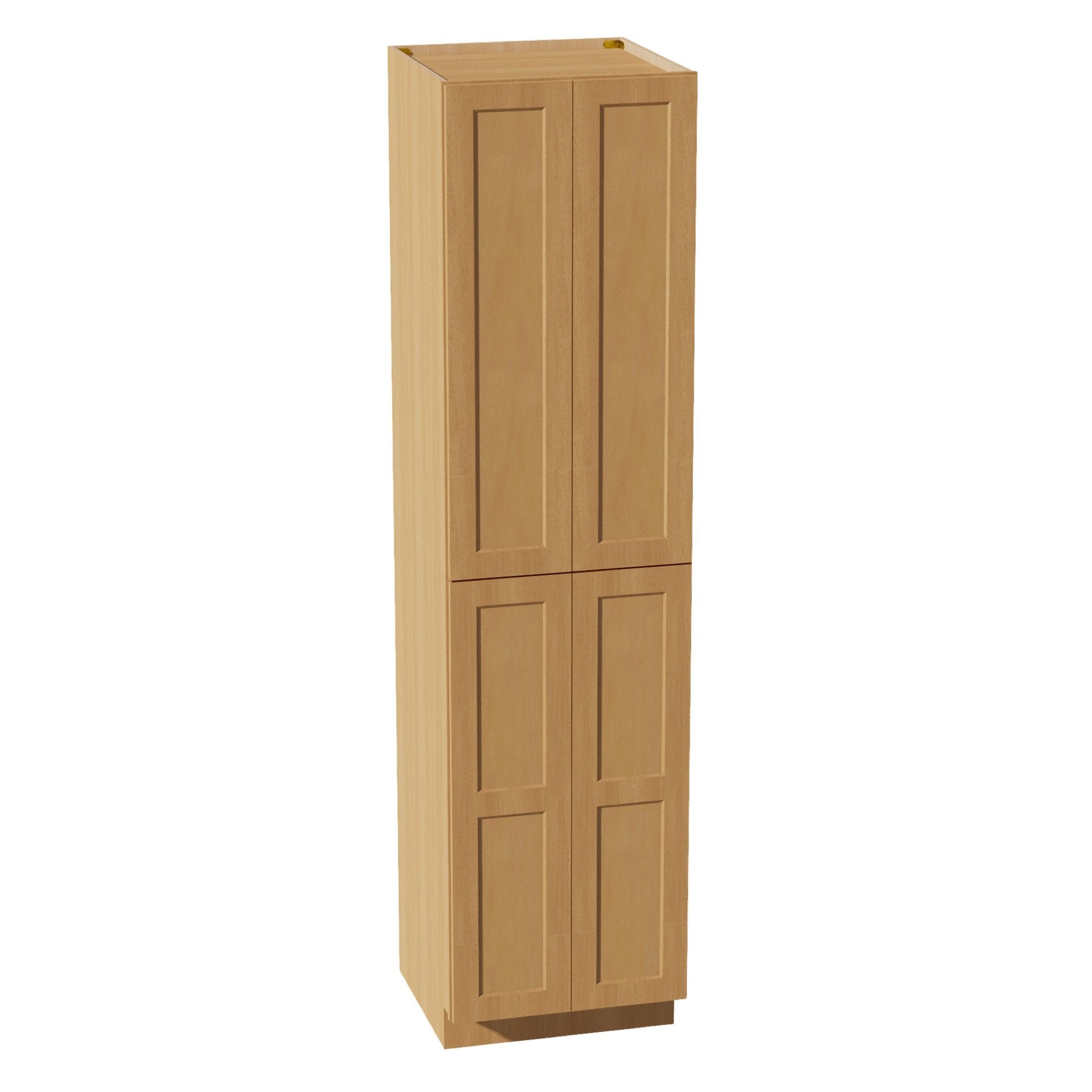 HT - TP2496: Timber Wood Shaker 24"W x 96"H x 24"D 4 Door & 6 Shelves Tall Shelf Pantry Cabinets - NextCabinets