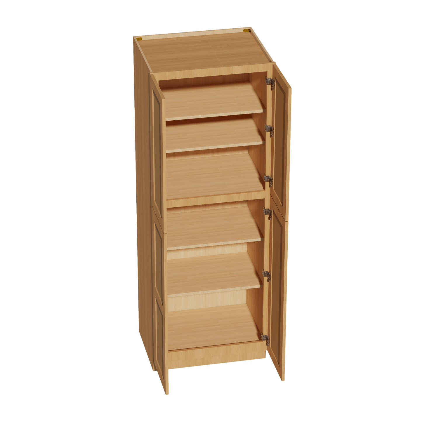 HT - TP3084: Timber Wood Shaker 30"W x 84"H x 24"D 4 Door & 5 Shelves Tall Shelf Pantry Cabinets - NextCabinets
