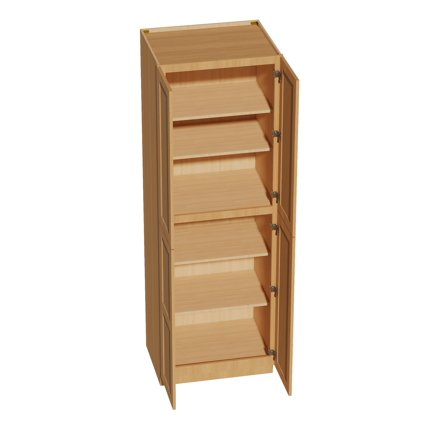 HT - TP3090: Timber Wood Shaker 30"W x 90"H x 24"D 4 Door & 5 Shelves Tall Shelf Pantry Cabinets - NextCabinets