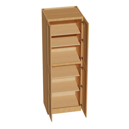 HT - TP3090: Timber Wood Shaker 30"W x 90"H x 24"D 4 Door & 5 Shelves Tall Shelf Pantry Cabinets - NextCabinets