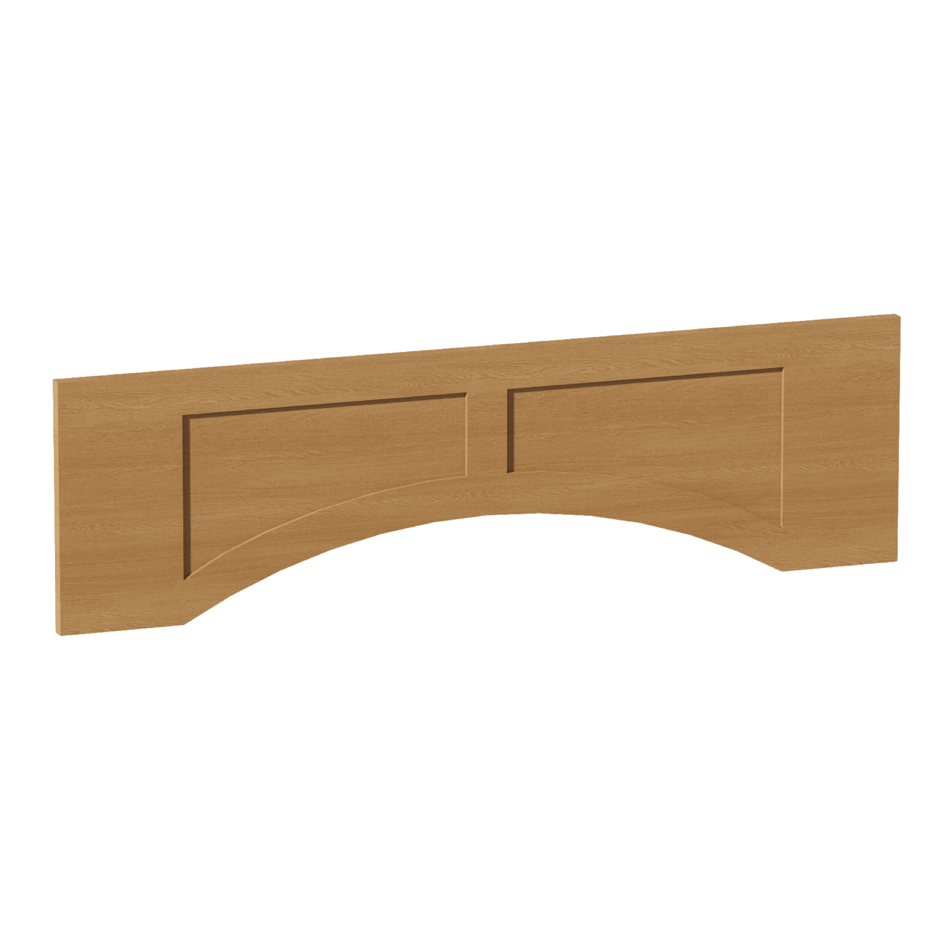 HT - VARP42: Timber Wood Shaker 42"W x 12"H x 3/4"D Arched Valance with Raised Panel - NextCabinets