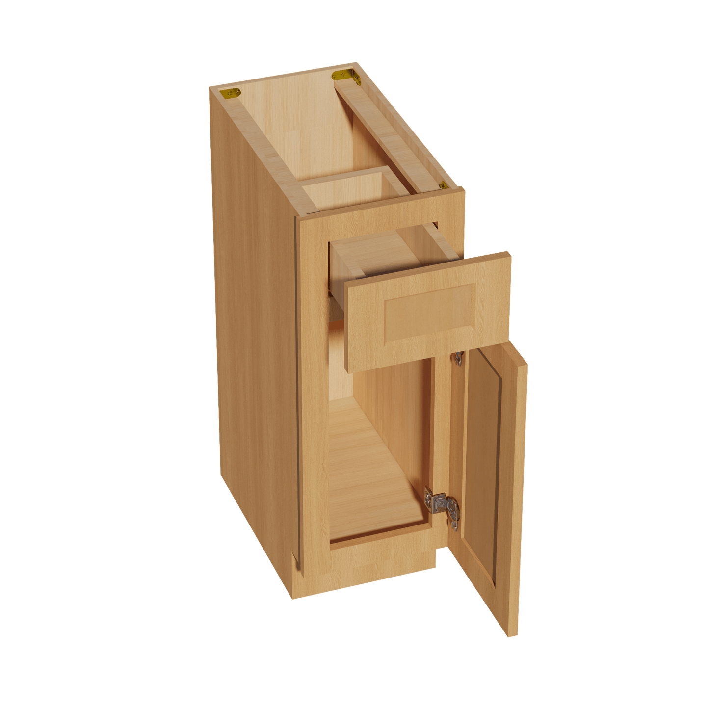 HT - VB1221: Timber Wood Shaker 12"W x 34 - 1/2"H x 21"D 1 Door & 1 Drawer Single Door Vanity Base Cabinets - NextCabinets