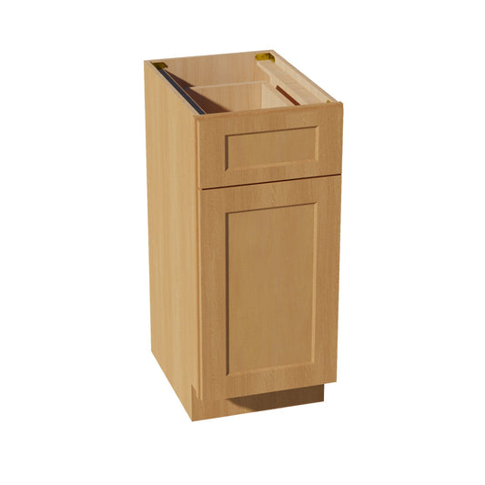 HT - VB1521: Timber Wood Shaker 15"W x 34 - 1/2"H x 21"D 1 Door & 1 Drawer Single Door Vanity Base Cabinets - NextCabinets