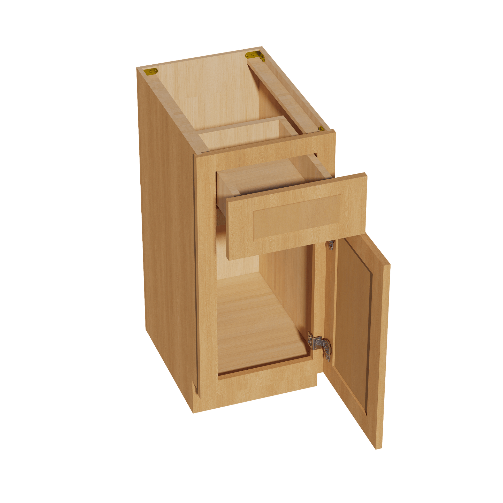 HT - VB1521: Timber Wood Shaker 15"W x 34 - 1/2"H x 21"D 1 Door & 1 Drawer Single Door Vanity Base Cabinets - NextCabinets