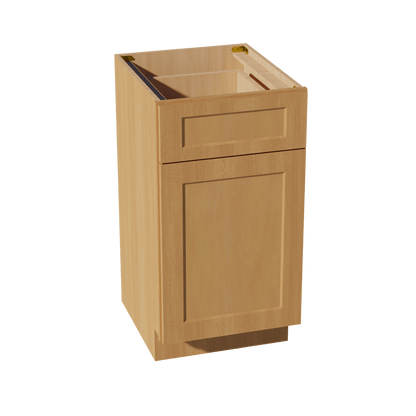 HT - VB1821: Timber Wood Shaker 18"W x 34 - 1/2"H x 21"D 1 Door & 1 Drawer Single Door Vanity Base Cabinets - NextCabinets
