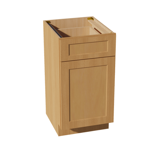 HT - VB1821: Timber Wood Shaker 18"W x 34 - 1/2"H x 21"D 1 Door & 1 Drawer Single Door Vanity Base Cabinets - NextCabinets