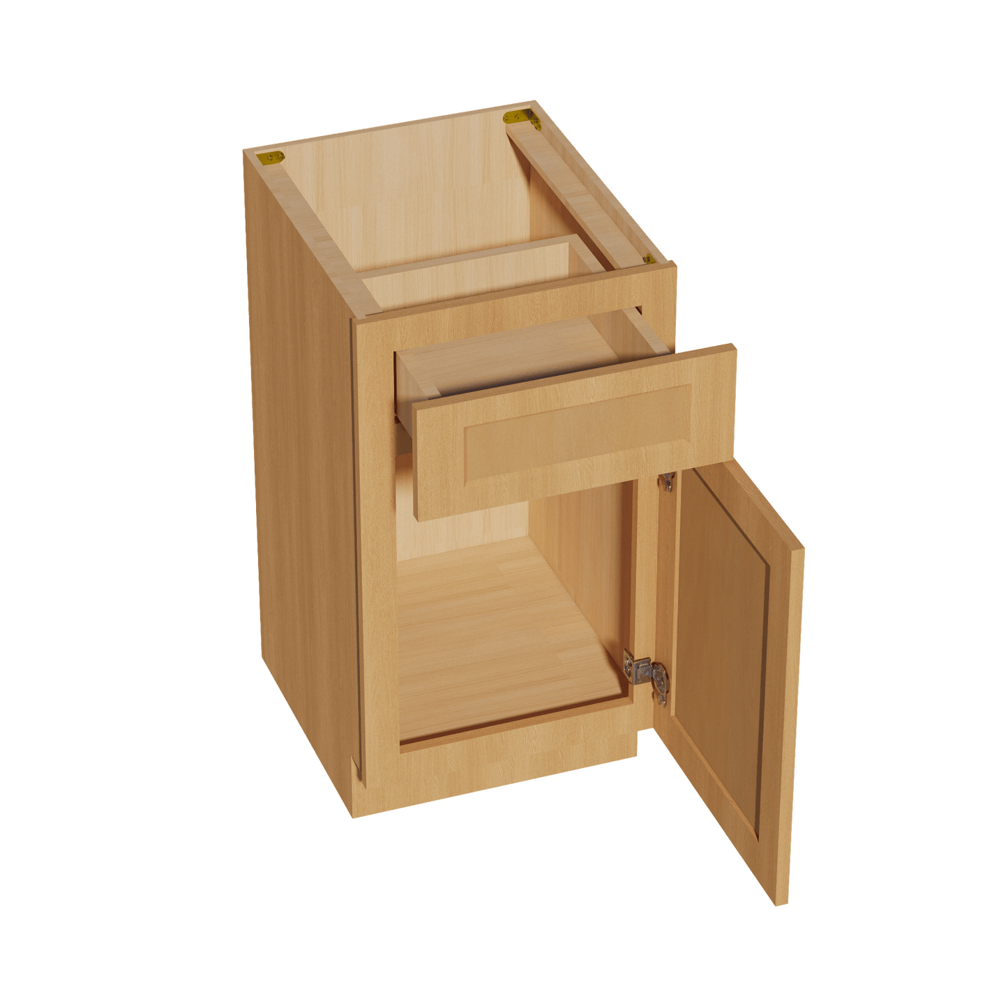 HT - VB1821: Timber Wood Shaker 18"W x 34 - 1/2"H x 21"D 1 Door & 1 Drawer Single Door Vanity Base Cabinets - NextCabinets