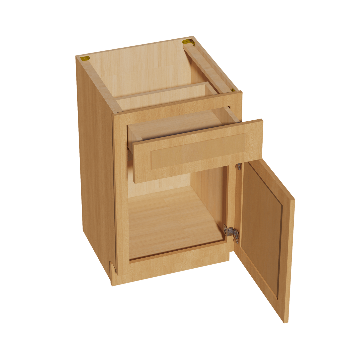 HT - VB2121: Timber Wood Shaker 21"W x 34 - 1/2"H x 21"D 1 Door & 1 Drawer Single Door Vanity Base Cabinets - NextCabinets