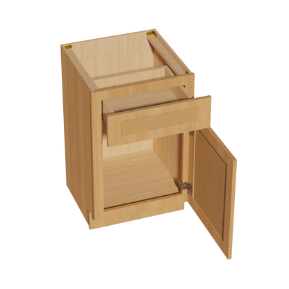 HT - VB2121: Timber Wood Shaker 21"W x 34 - 1/2"H x 21"D 1 Door & 1 Drawer Single Door Vanity Base Cabinets - NextCabinets