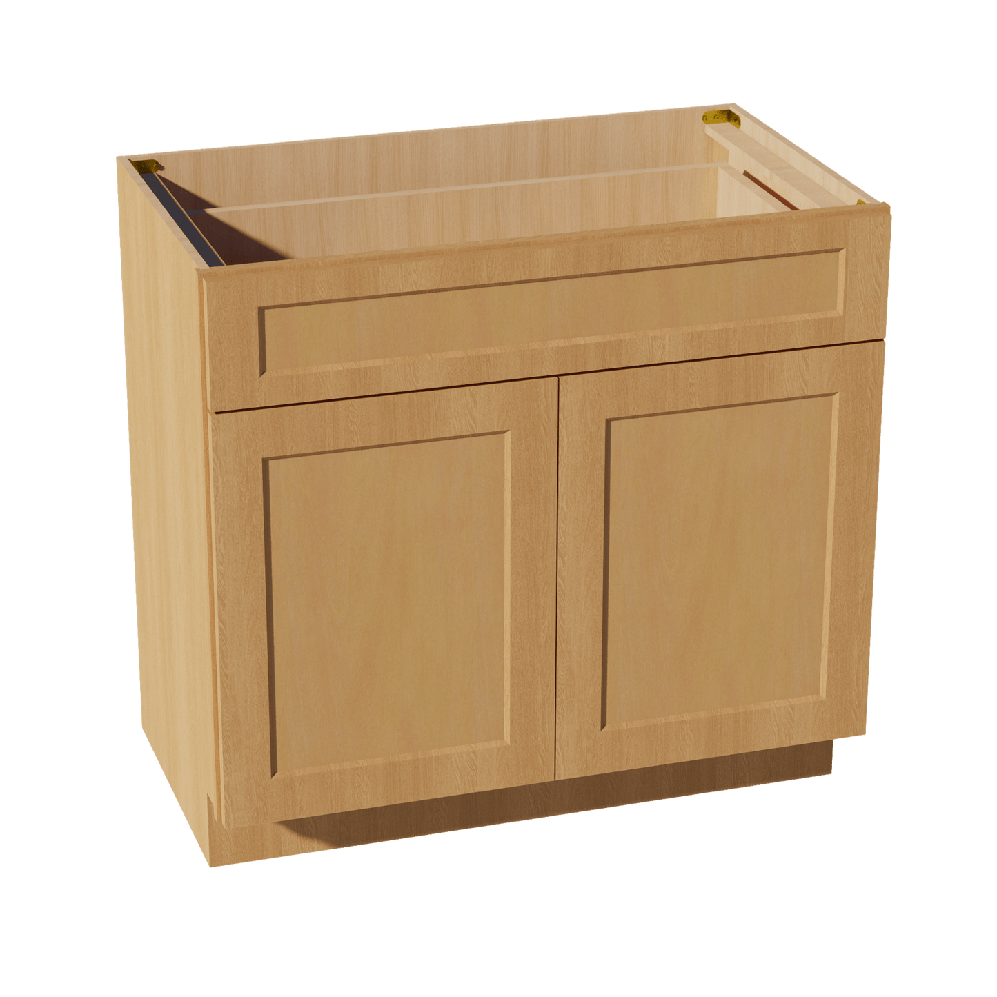 HT - VB3621: Timber Wood Shaker 36"W x 34 - 1/2"H x 21"D 2 Doors & 1 Drawer Double Door Vanity Base Cabinets - NextCabinets