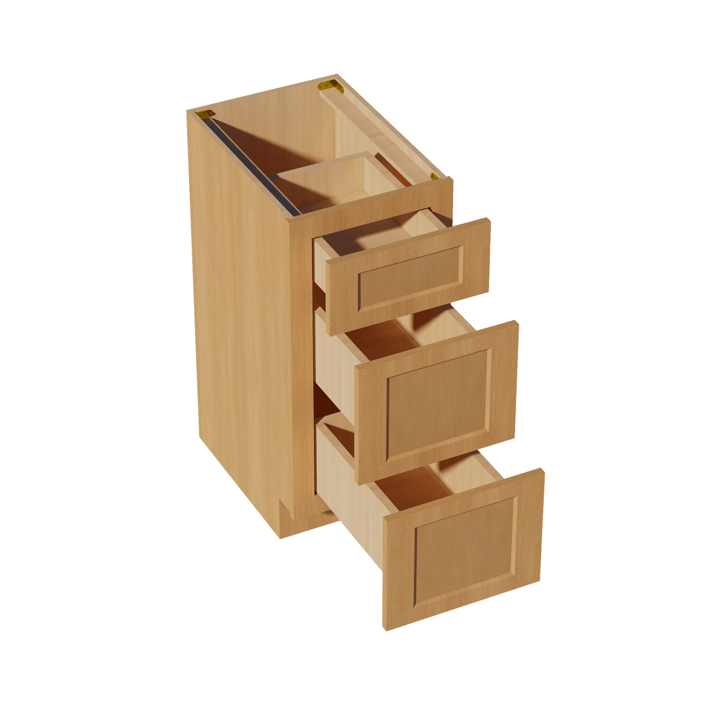 HT - VDB1521: Timber Wood Shaker 15"W x 34 - 1/2"H x 21"D 3 Drawers Vanity Base Cabinets - NextCabinets