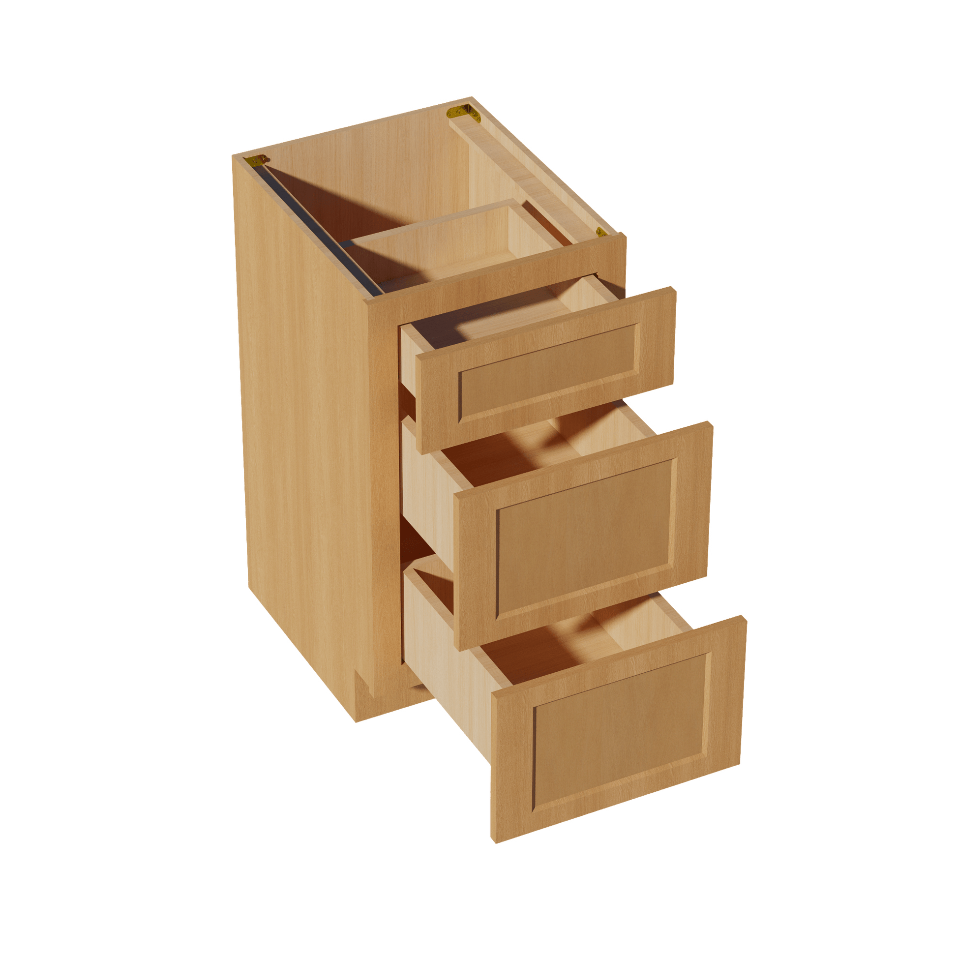 HT - VDB1821: Timber Wood Shaker 18"W x 34 - 1/2"H x 21"D 3 Drawers Vanity Base Cabinets - NextCabinets