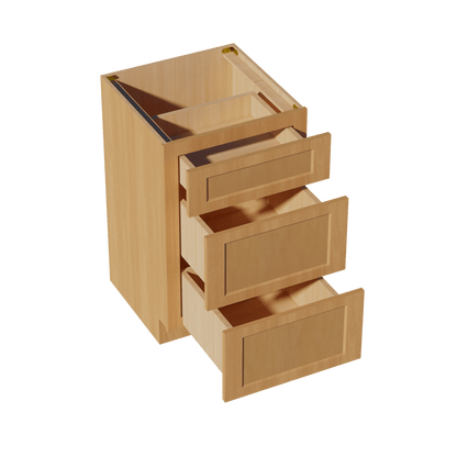 HT - VDB2121: Timber Wood Shaker 21"W x 34 - 1/2"H x 21"D 3 Drawers Vanity Base Cabinets - NextCabinets