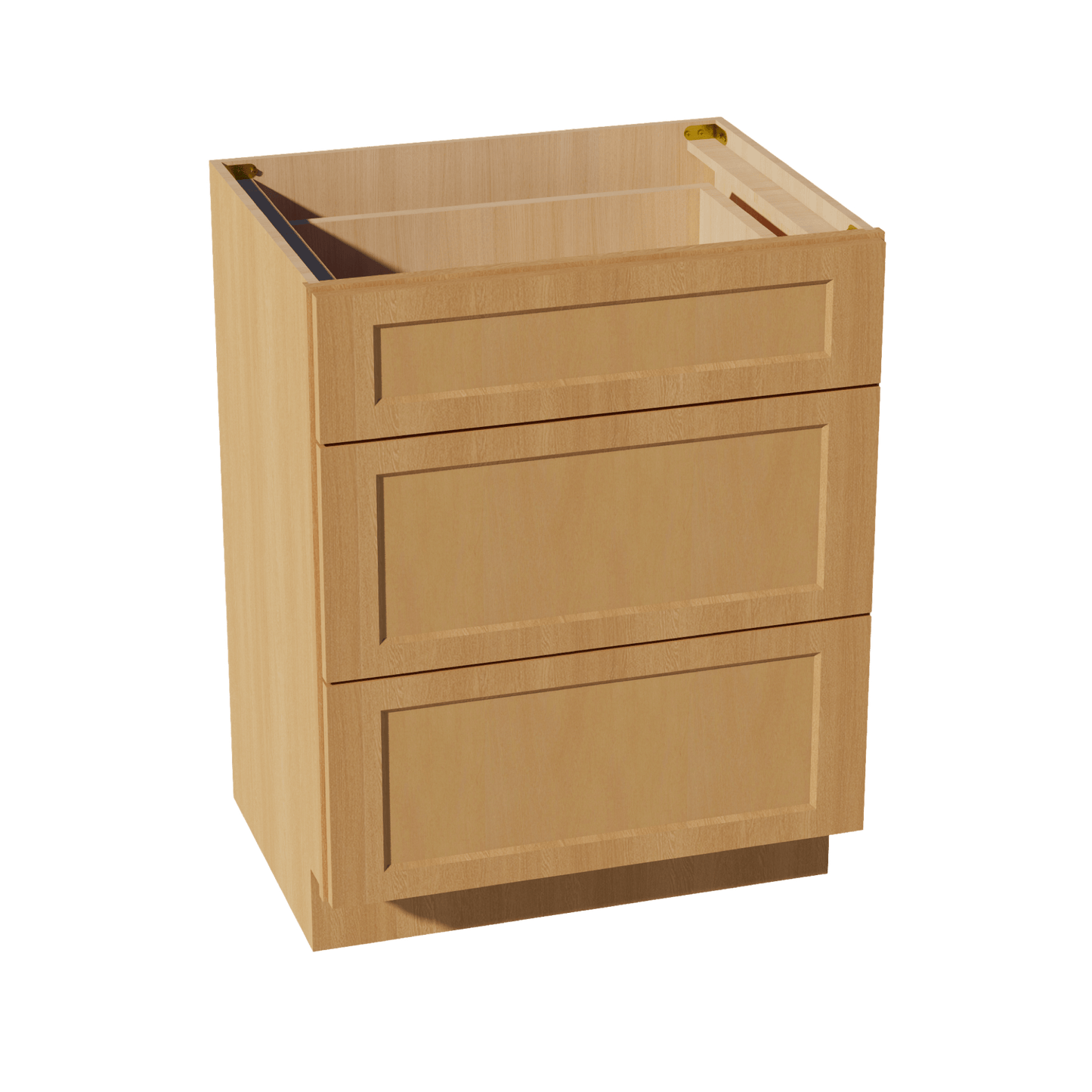HT - VDB2721: Timber Wood Shaker 27"W x 34 - 1/2"H x 21"D 3 Drawers Vanity Base Cabinets - NextCabinets