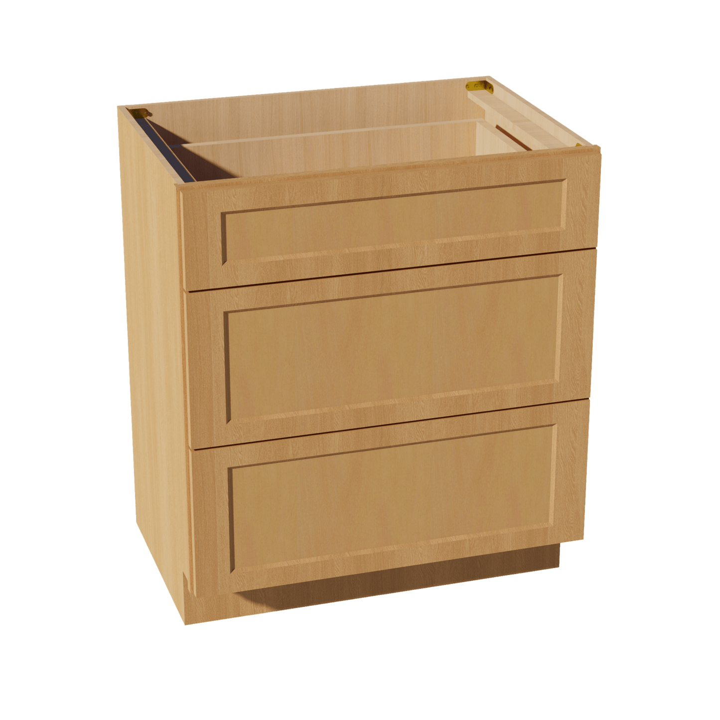 HT - VDB3021: Timber Wood Shaker 30"W x 34 - 1/2"H x 21"D 3 Drawers Vanity Base Cabinets - NextCabinets