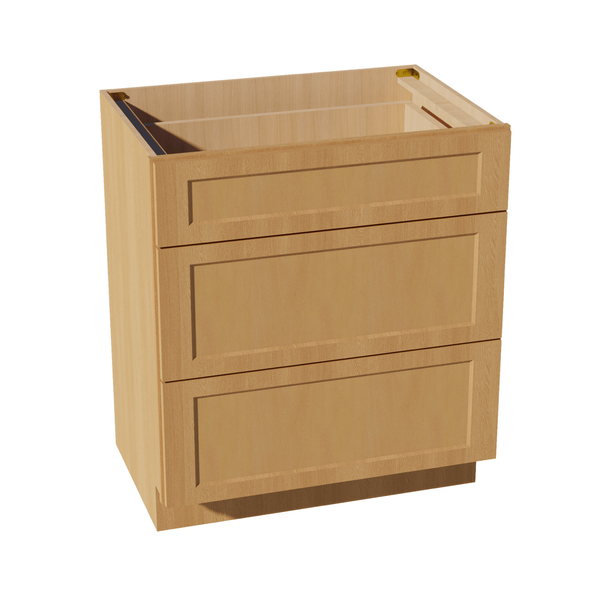 HT - VDB3021: Timber Wood Shaker 30"W x 34 - 1/2"H x 21"D 3 Drawers Vanity Base Cabinets - NextCabinets