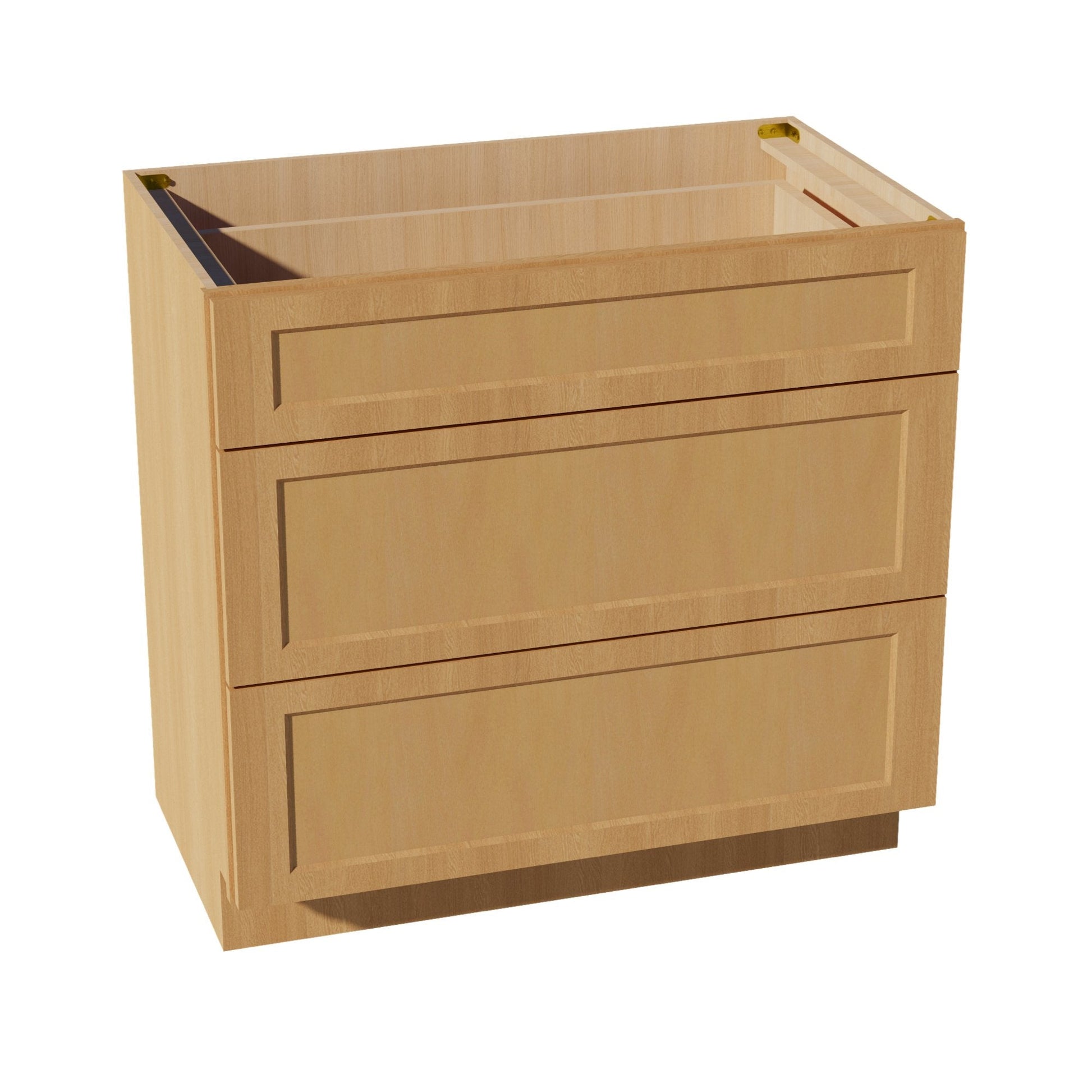 HT - VDB3621: Timber Wood Shaker 36"W x 34 - 1/2"H x 21"D 3 Drawers Vanity Base Cabinets - NextCabinets