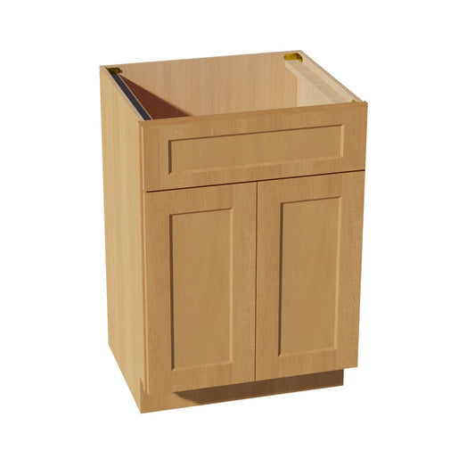 HT - VSB2421: Timber Wood Shaker 24"W x 34 - 1/2"H x 21"D 2 Doors & 1 False Drawer Vanity Sink Base Cabinets - NextCabinets