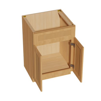 HT - VSB2421: Timber Wood Shaker 24"W x 34 - 1/2"H x 21"D 2 Doors & 1 False Drawer Vanity Sink Base Cabinets - NextCabinets