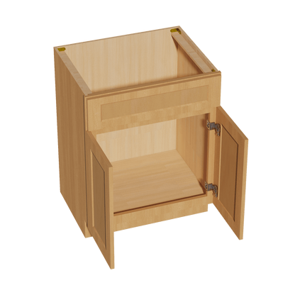 HT - VSB2721: Timber Wood Shaker 27"W x 34 - 1/2"H x 21"D 2 Doors & 1 False Drawer Vanity Sink Base Cabinets - NextCabinets