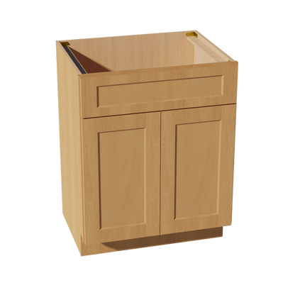 HT - VSB2721: Timber Wood Shaker 27"W x 34 - 1/2"H x 21"D 2 Doors & 1 False Drawer Vanity Sink Base Cabinets - NextCabinets