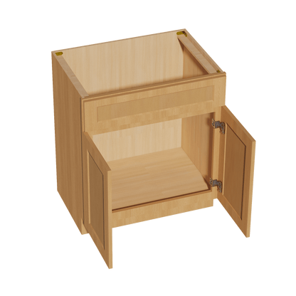 HT - VSB3021: Timber Wood Shaker 30"W x 34 - 1/2"H x 21"D 2 Doors & 1 False Drawer Vanity Sink Base Cabinets - NextCabinets
