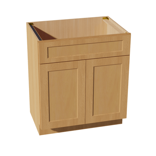 HT - VSB3021: Timber Wood Shaker 30"W x 34 - 1/2"H x 21"D 2 Doors & 1 False Drawer Vanity Sink Base Cabinets - NextCabinets