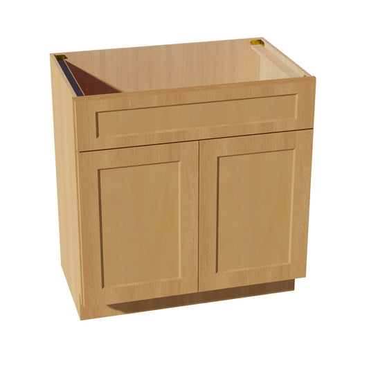 HT - VSB3321: Timber Wood Shaker 33"W x 34 - 1/2"H x 21"D 2 Doors & 1 False Drawer Vanity Sink Base Cabinets - NextCabinets
