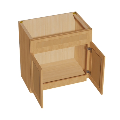 HT - VSB3321: Timber Wood Shaker 33"W x 34 - 1/2"H x 21"D 2 Doors & 1 False Drawer Vanity Sink Base Cabinets - NextCabinets