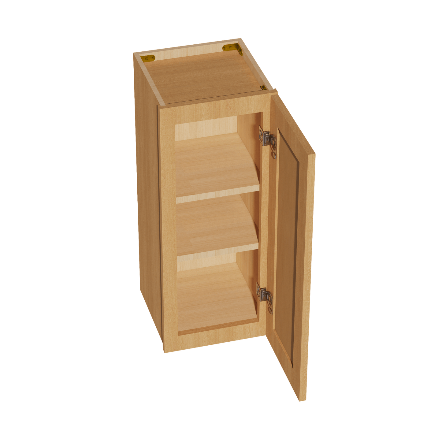 HT - W1230: Timber Wood Shaker 12"W x 30"H 1 Door & 2 Shelves Standard Wall Cabinet - NextCabinets