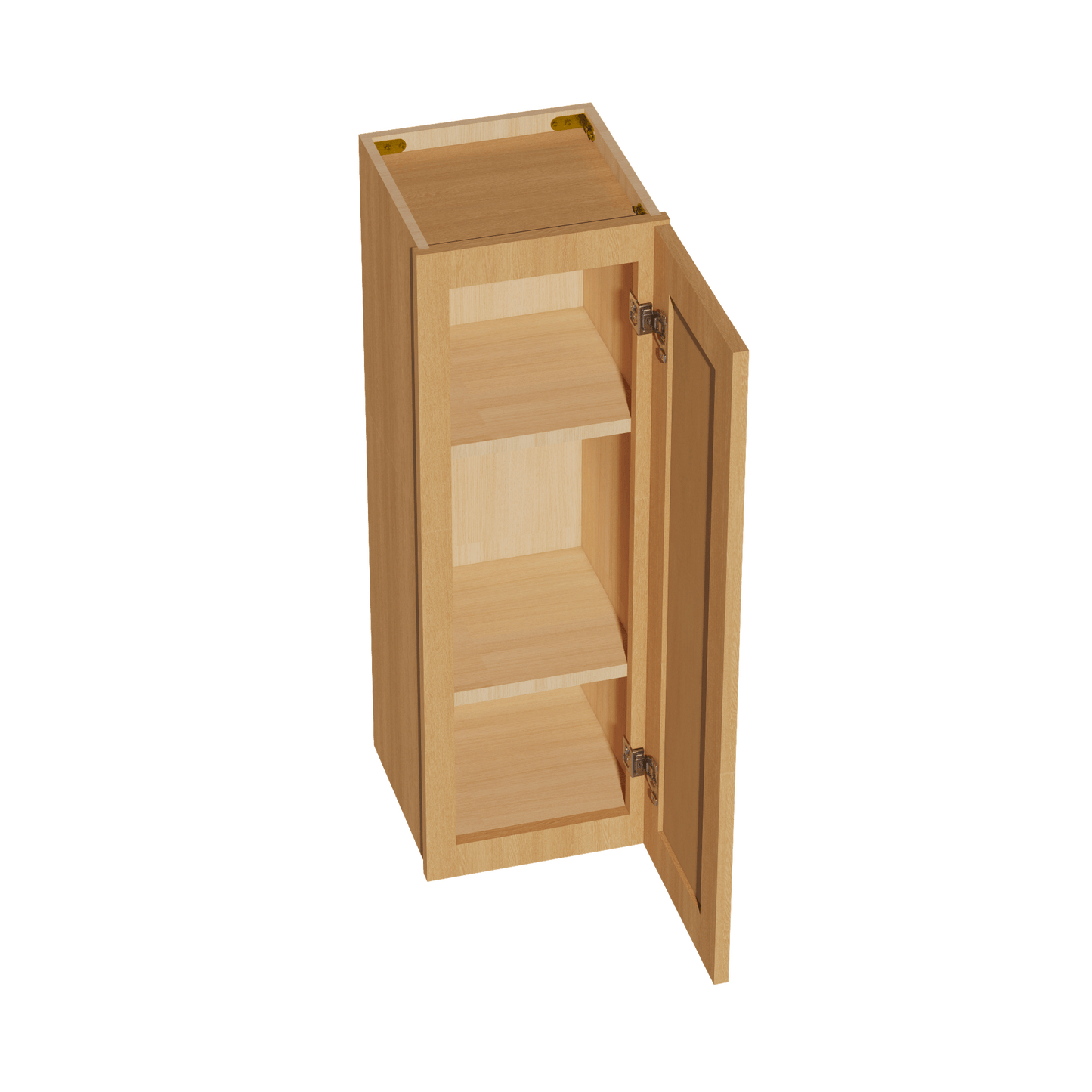 HT - W1236: Timber Wood Shaker 12"W x 36"H 1 Door & 2 Shelves Standard Wall Cabinet - NextCabinets