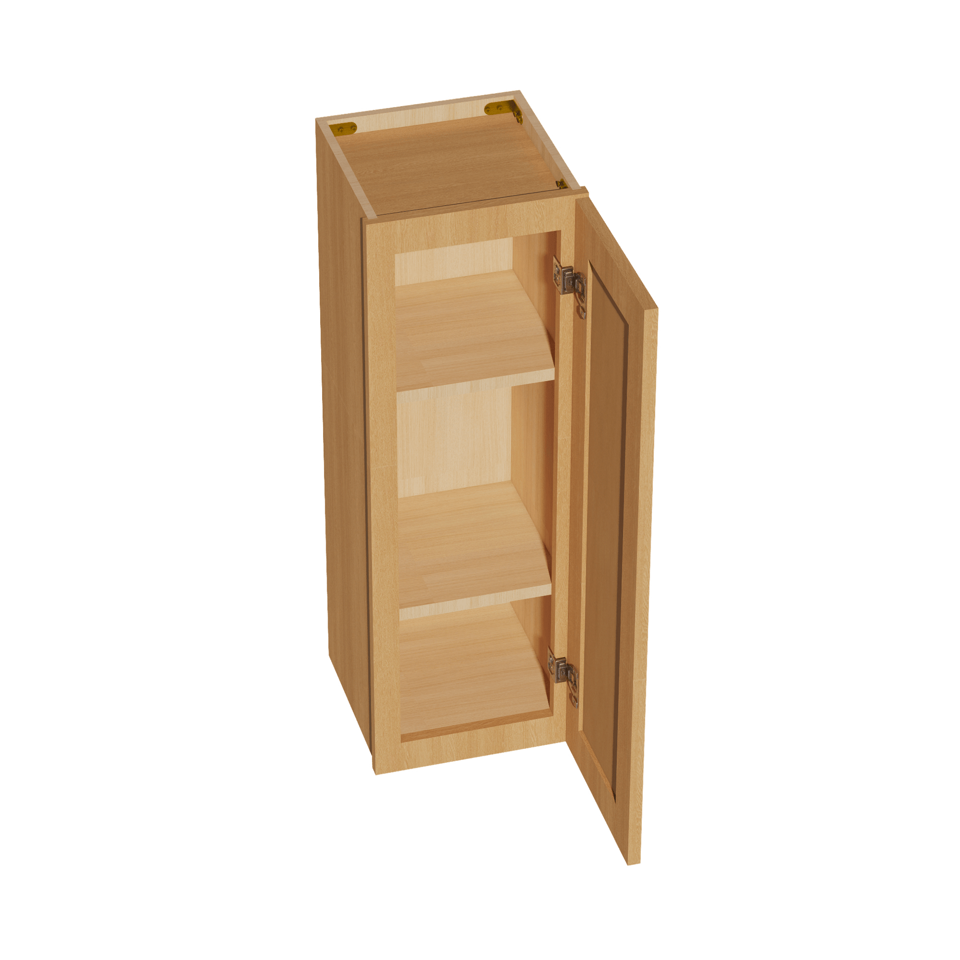 HT - W1236: Timber Wood Shaker 12"W x 36"H 1 Door & 2 Shelves Standard Wall Cabinet - NextCabinets