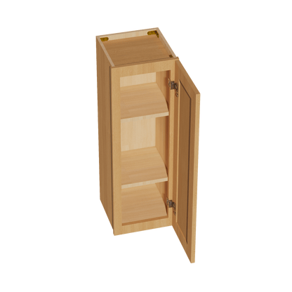 HT - W1236: Timber Wood Shaker 12"W x 36"H 1 Door & 2 Shelves Standard Wall Cabinet - NextCabinets