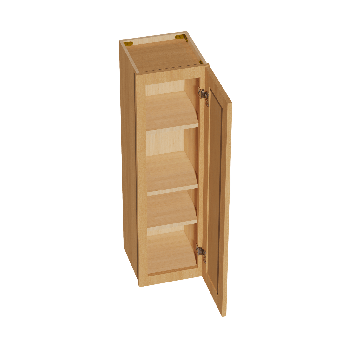 HT - W1242: Timber Wood Shaker 12"W x 42"H 1 Door & 3 Shelves Standard Wall Cabinet - NextCabinets